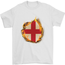 The St. George's Cross English Flag England Mens T-Shirt Cotton Gildan White