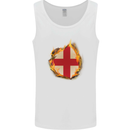 The St. George's Cross English Flag England Mens Vest Tank Top White