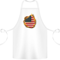The Stars & Stripes American Flag Fire USA Cotton Apron 100% Organic White