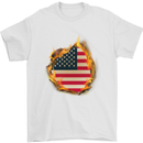 The Stars & Stripes American Flag Fire USA Mens T-Shirt Cotton Gildan White