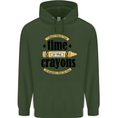 The Time or Crayons Funny Sarcastic Slogan Childrens Kids Hoodie Forest Green
