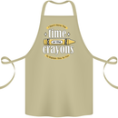 The Time or Crayons Funny Sarcastic Slogan Cotton Apron 100% Organic Khaki