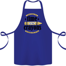 The Time or Crayons Funny Sarcastic Slogan Cotton Apron 100% Organic Royal Blue