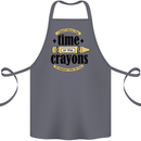 The Time or Crayons Funny Sarcastic Slogan Cotton Apron 100% Organic Steel