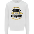 The Time or Crayons Funny Sarcastic Slogan Kids Sweatshirt Jumper White