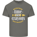 The Time or Crayons Funny Sarcastic Slogan Kids T-Shirt Childrens Charcoal