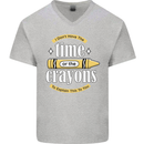 The Time or Crayons Funny Sarcastic Slogan Mens V-Neck Cotton T-Shirt Sports Grey