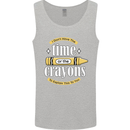 The Time or Crayons Funny Sarcastic Slogan Mens Vest Tank Top Sports Grey