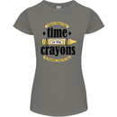 The Time or Crayons Funny Sarcastic Slogan Womens Petite Cut T-Shirt Charcoal