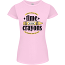 The Time or Crayons Funny Sarcastic Slogan Womens Petite Cut T-Shirt Light Pink