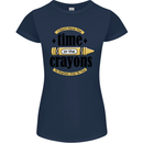 The Time or Crayons Funny Sarcastic Slogan Womens Petite Cut T-Shirt Navy Blue