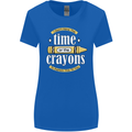 The Time or Crayons Funny Sarcastic Slogan Womens Wider Cut T-Shirt Royal Blue