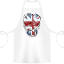 The Union Jack Flag Ripped Muscles Cotton Apron 100% Organic White