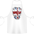 The Union Jack Flag Ripped Muscles Cotton Apron 100% Organic White