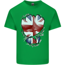 The Union Jack Flag Ripped Muscles Kids T-Shirt Childrens Irish Green
