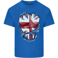 The Union Jack Flag Ripped Muscles Mens Cotton T-Shirt Tee Top Royal Blue