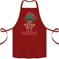 The Vegan Elf Funny Christmas Xmas Cotton Apron 100% Organic Maroon