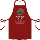 The Vegan Elf Funny Christmas Xmas Cotton Apron 100% Organic Maroon