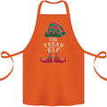 The Vegan Elf Funny Christmas Xmas Cotton Apron 100% Organic Orange