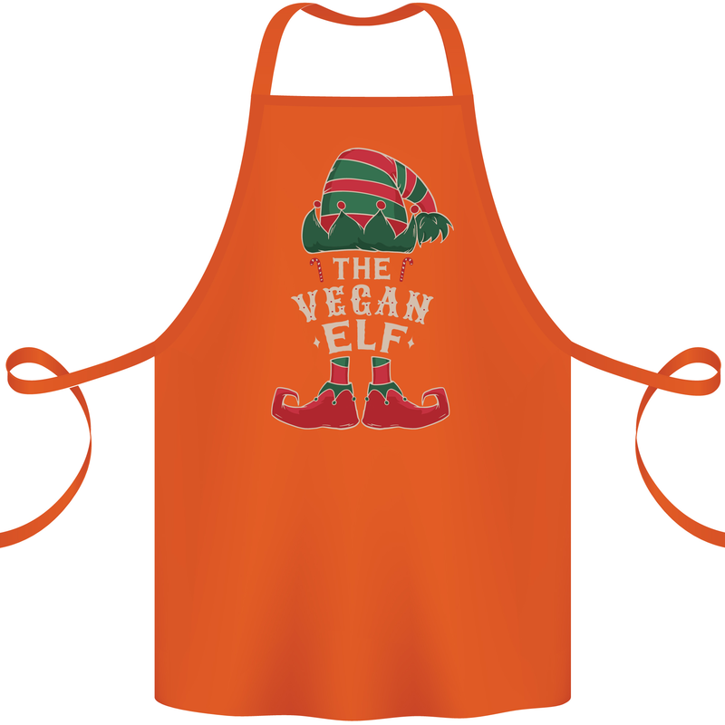 The Vegan Elf Funny Christmas Xmas Cotton Apron 100% Organic Orange