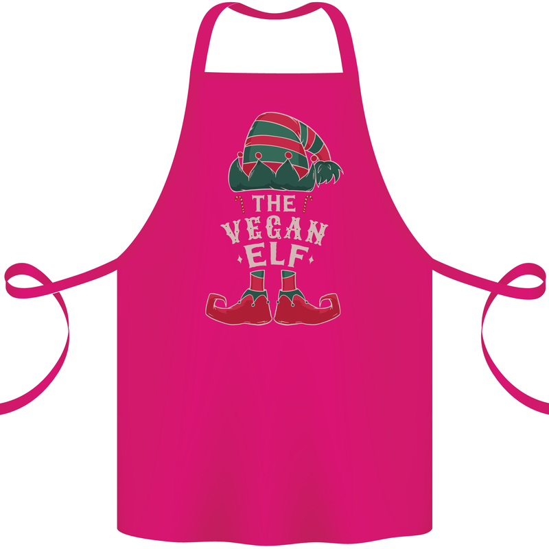 The Vegan Elf Funny Christmas Xmas Cotton Apron 100% Organic Pink