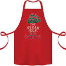 The Vegan Elf Funny Christmas Xmas Cotton Apron 100% Organic Red