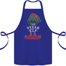 The Vegan Elf Funny Christmas Xmas Cotton Apron 100% Organic Royal Blue