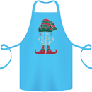 The Vegan Elf Funny Christmas Xmas Cotton Apron 100% Organic Turquoise