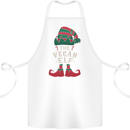 The Vegan Elf Funny Christmas Xmas Cotton Apron 100% Organic White