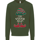 The Vegan Elf Funny Christmas Xmas Kids Sweatshirt Jumper Forest Green