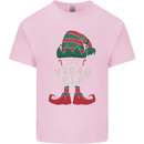 The Vegan Elf Funny Christmas Xmas Kids T-Shirt Childrens Light Pink