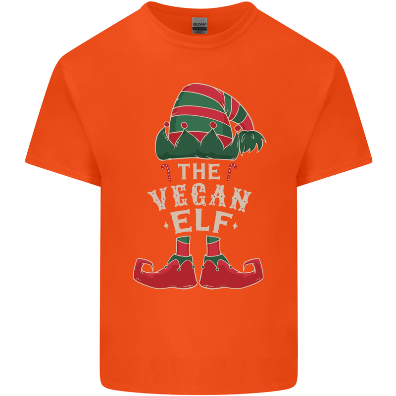 The Vegan Elf Funny Christmas Xmas Kids T-Shirt Childrens Orange