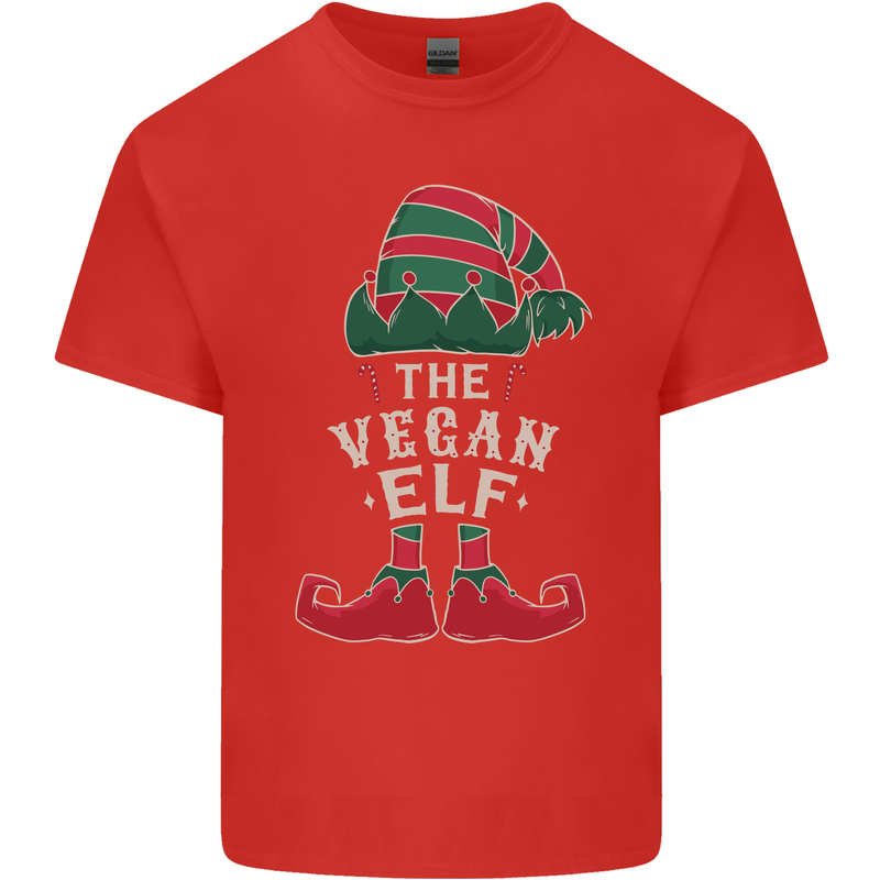 The Vegan Elf Funny Christmas Xmas Kids T-Shirt Childrens Red