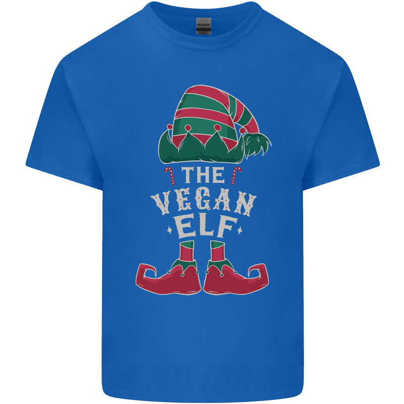 The Vegan Elf Funny Christmas Xmas Kids T-Shirt Childrens Royal Blue