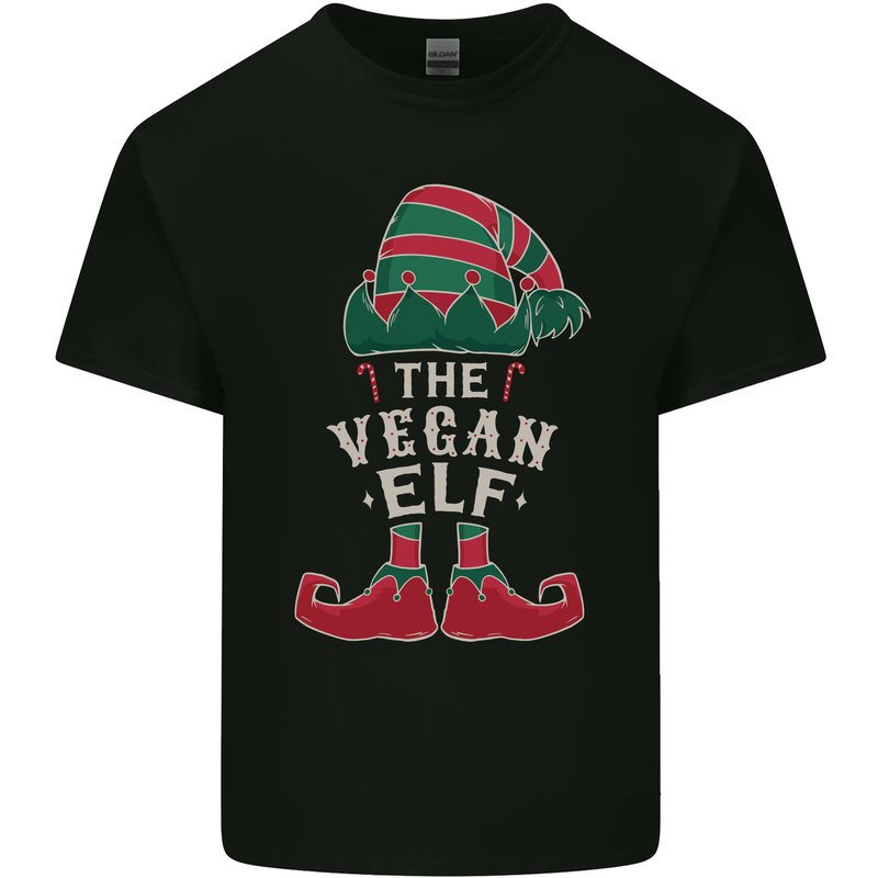 The Vegan Elf Funny Christmas Xmas Mens Cotton T-Shirt Tee Top Black