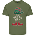 The Vegan Elf Funny Christmas Xmas Mens Cotton T-Shirt Tee Top Military Green