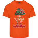 The Vegan Elf Funny Christmas Xmas Mens Cotton T-Shirt Tee Top Orange