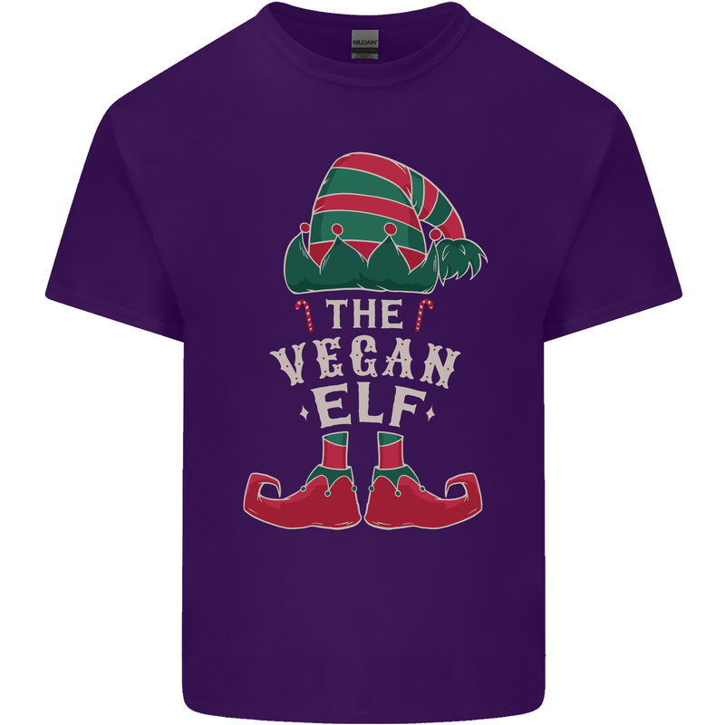 The Vegan Elf Funny Christmas Xmas Mens Cotton T-Shirt Tee Top Purple