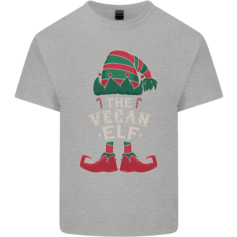 The Vegan Elf Funny Christmas Xmas Mens Cotton T-Shirt Tee Top Sports Grey