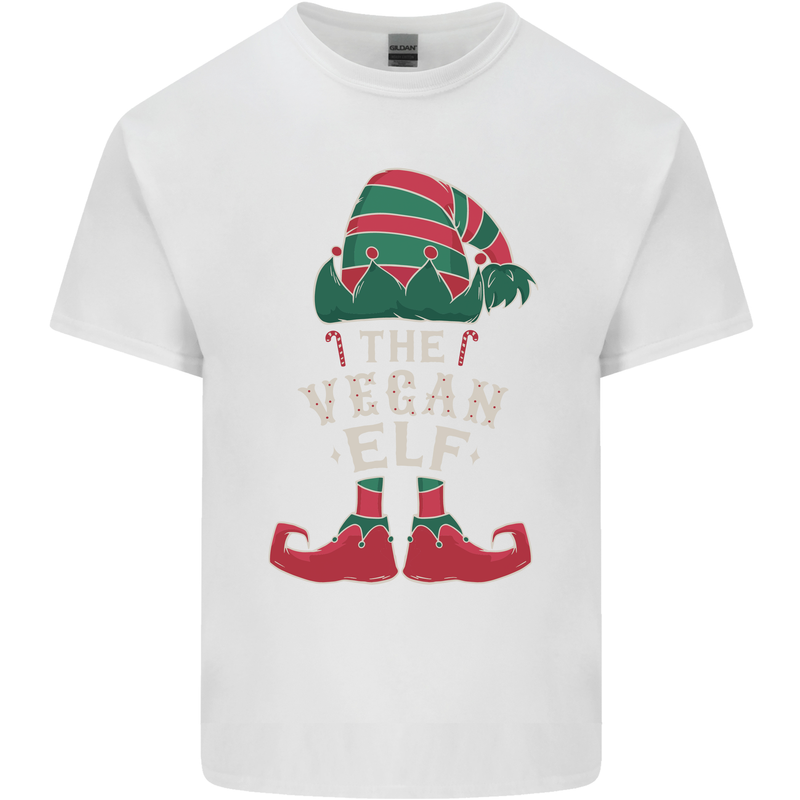 The Vegan Elf Funny Christmas Xmas Mens Cotton T-Shirt Tee Top White