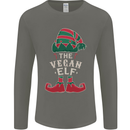 The Vegan Elf Funny Christmas Xmas Mens Long Sleeve T-Shirt Charcoal