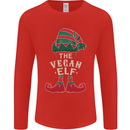 The Vegan Elf Funny Christmas Xmas Mens Long Sleeve T-Shirt Red
