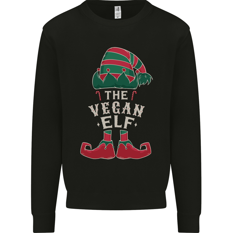 The Vegan Elf Funny Christmas Xmas Mens Sweatshirt Jumper Black