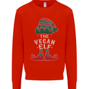 The Vegan Elf Funny Christmas Xmas Mens Sweatshirt Jumper Bright Red