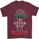 The Vegan Elf Funny Christmas Xmas Mens T-Shirt 100% Cotton Maroon