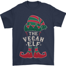 The Vegan Elf Funny Christmas Xmas Mens T-Shirt 100% Cotton Navy Blue