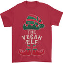 The Vegan Elf Funny Christmas Xmas Mens T-Shirt 100% Cotton Red