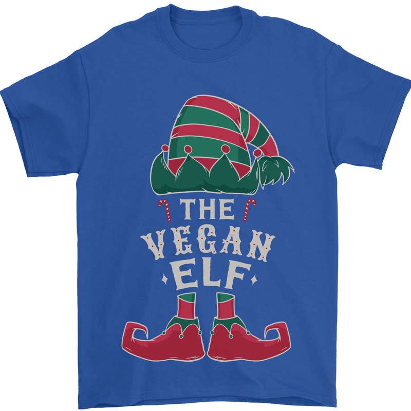 The Vegan Elf Funny Christmas Xmas Mens T-Shirt 100% Cotton Royal Blue