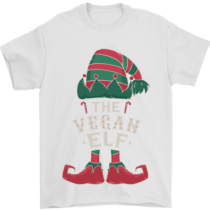 The Vegan Elf Funny Christmas Xmas Mens T-Shirt 100% Cotton White