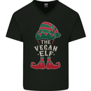 The Vegan Elf Funny Christmas Xmas Mens V-Neck Cotton T-Shirt Black